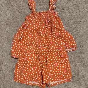💜 3 for $10 Cat & Jack Orange Polka Dot Romper